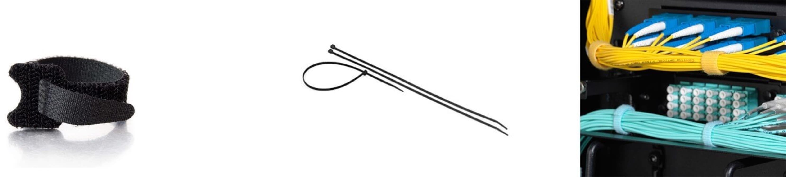 Cable wraps and ties in various sizes and colors